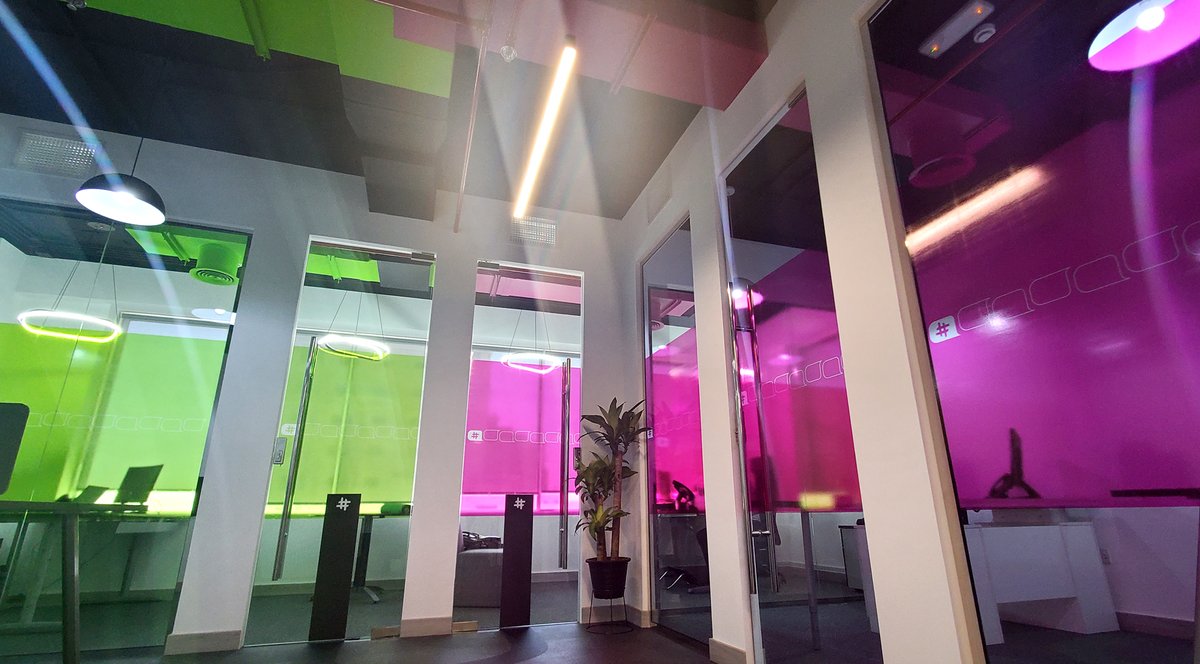 AHEAD_PRO's tweet photo. Here’s to new beginnings! We are excited to unveil a glimpse of our new office in #DubaiSiliconOasis
With strategic dashes of green and magenta, our new space is inspired by our range of services, and designed to bring the best out of our team. 
https://t.co/wCXMPlSVz1 https://t.co/KOnTOqjUCo