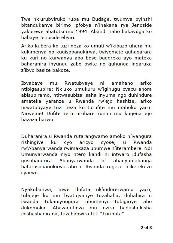 RCAinGermany's tweet photo. Dear Hon. #Bamporiki,
Urubyiruko rwacu(Rwanda Youth Transformers)hano mu Budage rwishimiye ibaruwa mwarwandikiye yuzuyemo inyigisho nziza cyane,bityo rero rwifuje kubasubiza mu buryo bw'ibaruwa ikurikira:
@Bamporikie 
@RwandaInGermany 
@YouthCultureRW
@RwandaMFA 
@my250tweets https://t.co/C2D9hjWC07