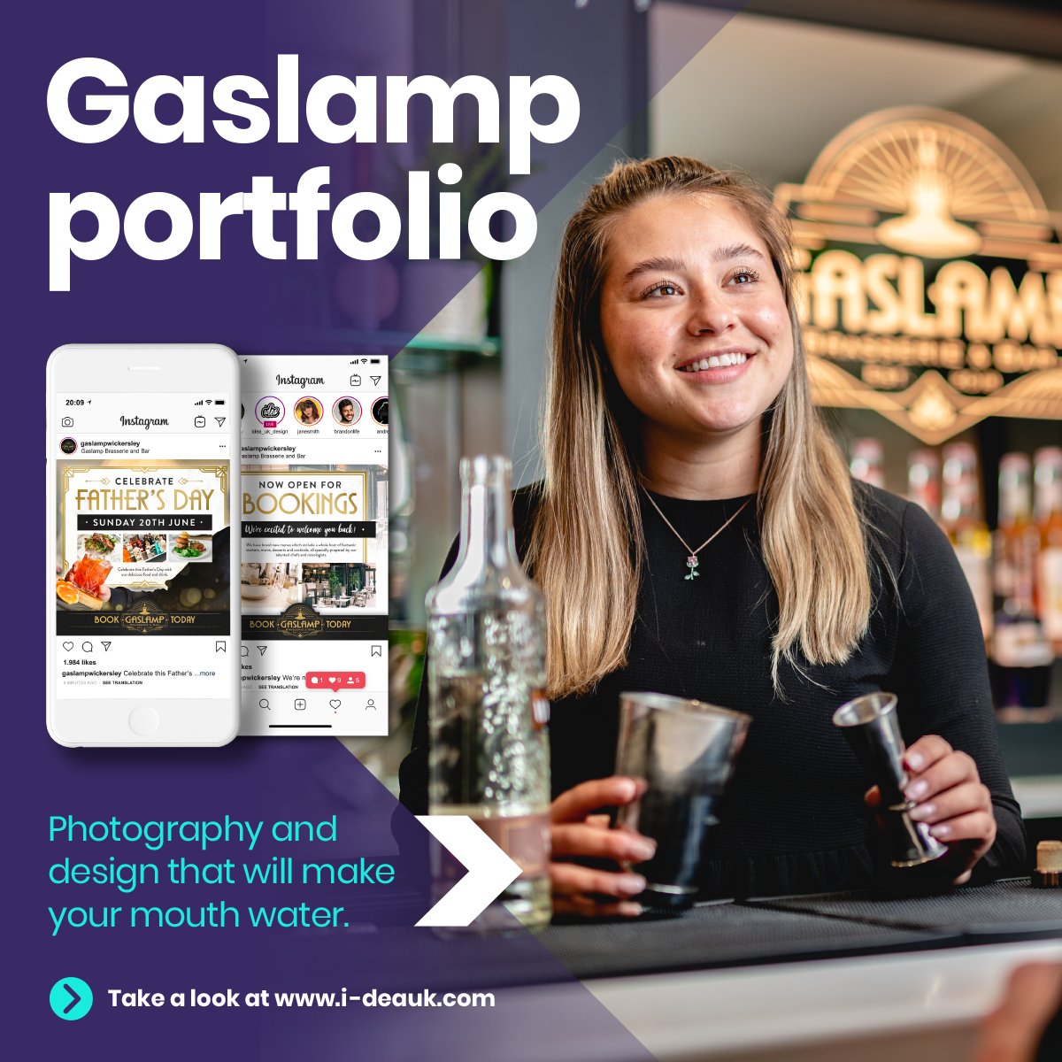 Sink your teeth into our new portfolio for Gaslamp! It’s guaranteed to leave your mouth watering. From photography to social media graphics, we’ve helped Gaslamp elevate its online presence to generate a buzz around the restaurant.

i-deauk.com/portfolio/gasl…

#photograghy