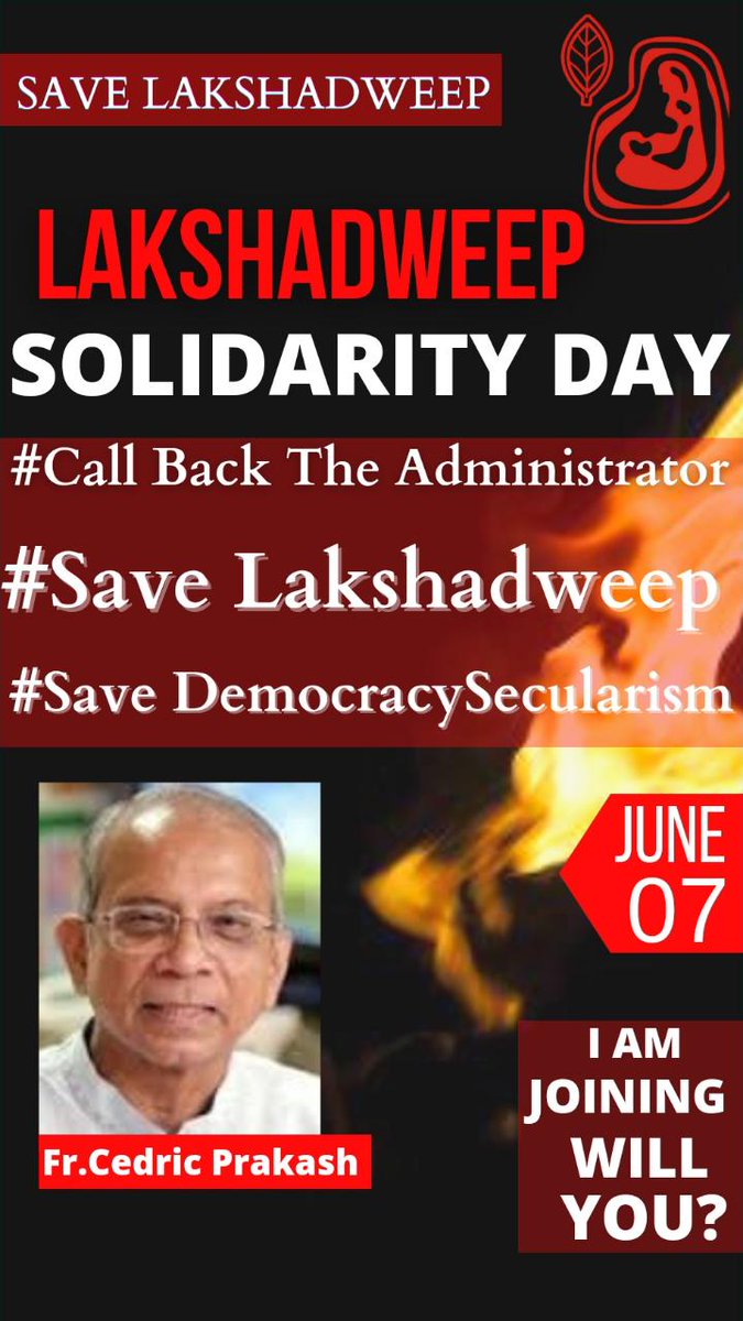 CedricPrakash's tweet photo. Be in SOLIDARITY WITH THE PEOPLE OF LAKSHADWEEP
#SaveLakshadweep #Callbacktheadministrator #SaveDemocracy #SaveDemocracySecularism https://t.co/fiuJaM5z8D