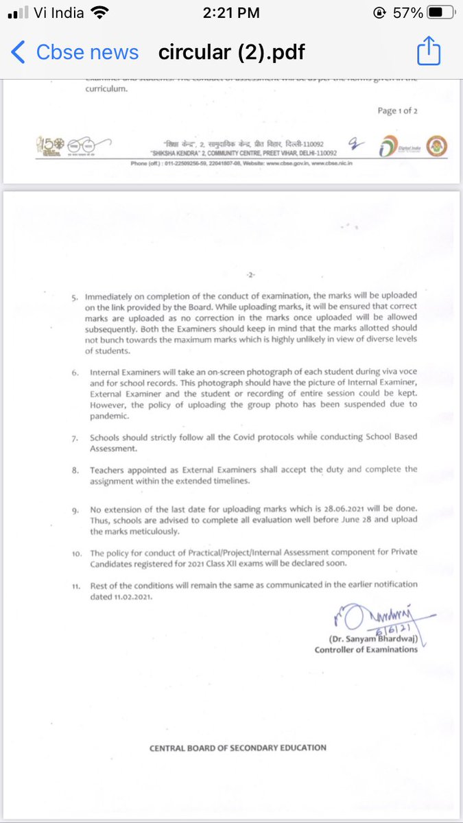 NidhiTanejaa's tweet photo. #CBSE’s new notification on class 12 board exam internal assessment/practical. https://t.co/XM2djiE51j
