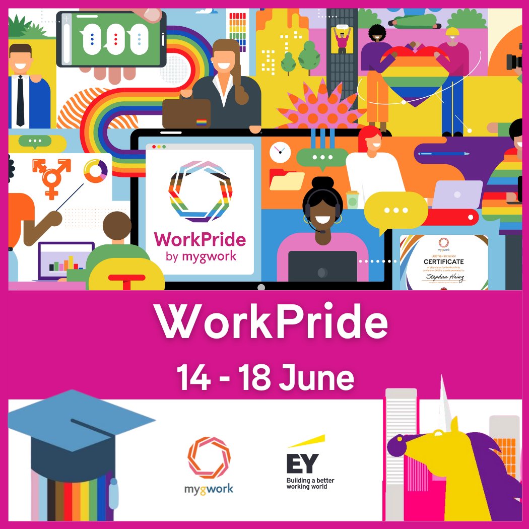 myGwork's tweet photo. One week to go until we officially start #WorkPride2021! Join us at the largest online global Pride conference, bringing our community together and celebrating our achievements. This year we are proud to announce that our main sponsor is @EY_UKI! Sign up: https://t.co/puD4jjJsOf https://t.co/eThIrLD9u8