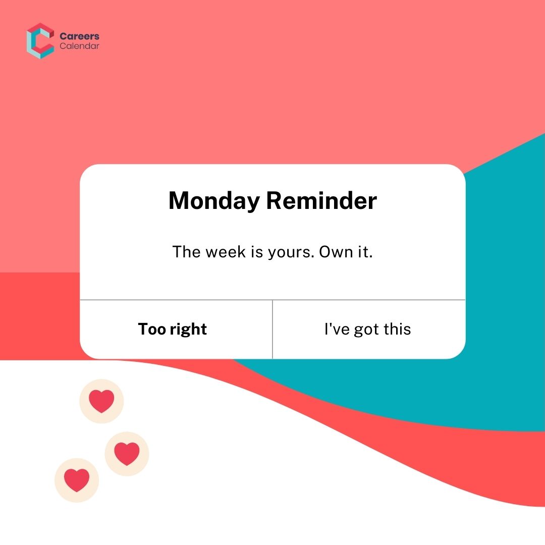 Monday is yours to own! 

#Careers #Motivation #Yougotthis