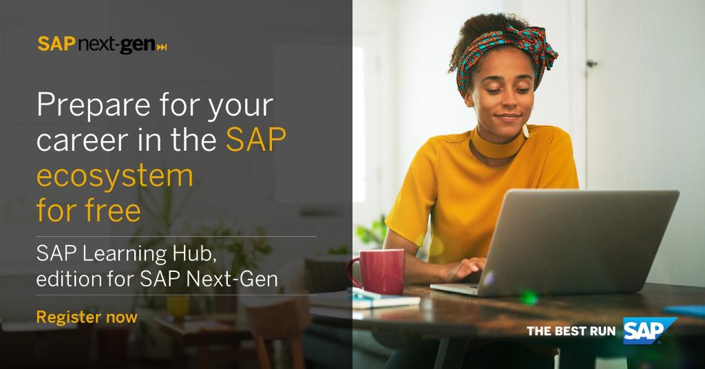 Hi #UniversityAlliances students! The new SAP Learning Hub, edition for #SAPNextGen has launched! It provides you with free learning journeys for key SAP solutions and prepares you for valuable certifications. 
Read more 👉 sap.to/6014yD0Qg
#SAPLearningHub