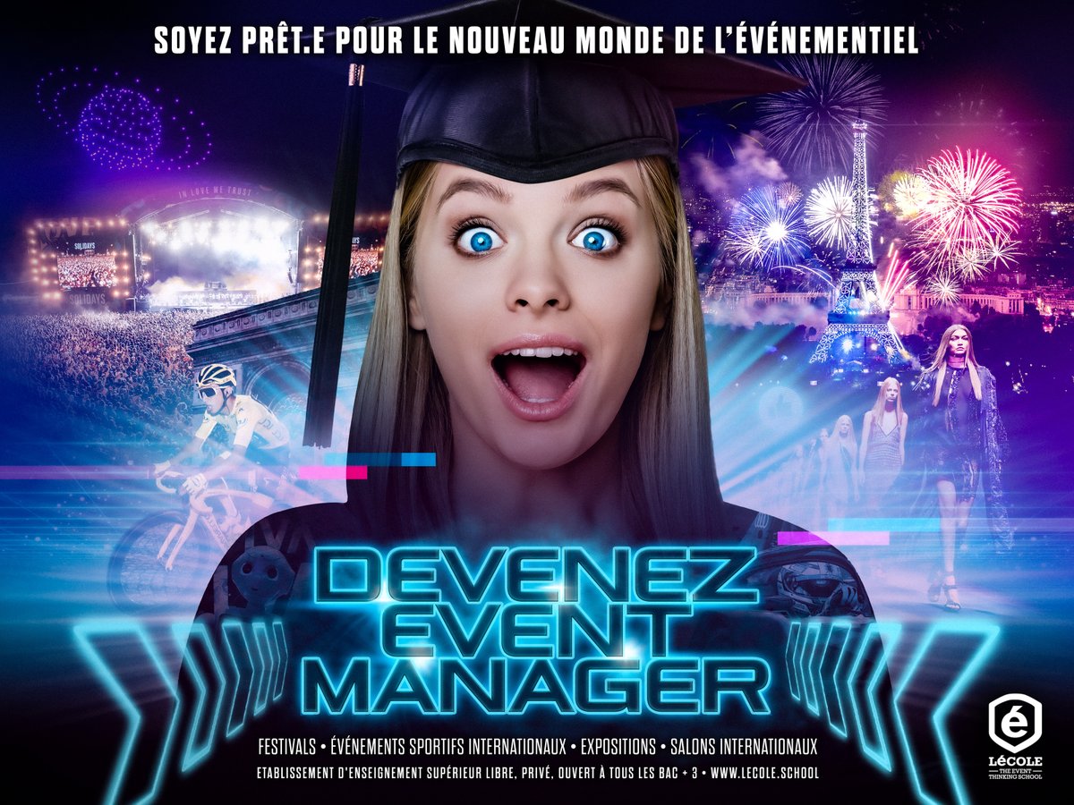 LéCOLE s'affiche dans le métro une semaine de plus! Les grands événements de demain vont nécessiter des expertises pointues. Rejoignez la prochaine promo et entrez tout de suite dans filière événementielle !  #Eventmanager #eventprofs #InscriptionsLéCOLEencours #employabilité