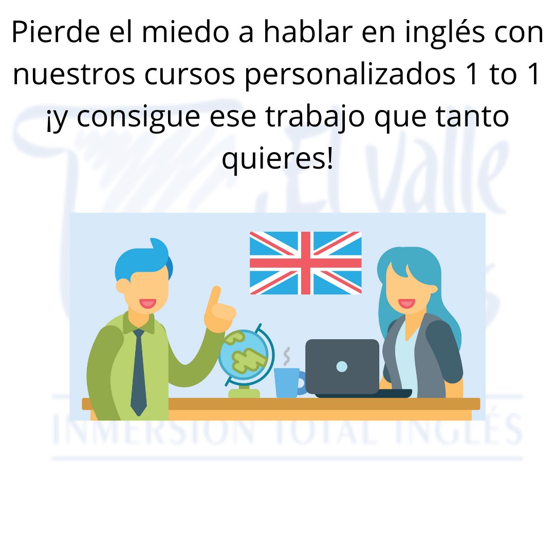 elvalleingles's tweet photo. ¿Tienes una entrevista de trabajo y necesitas mejorar tu inglés? ¿Vas a probar suerte en otro país y quieres que se te entienda perfectamente?

Obtén más confianza hablando inglés gracias a nuestros cursos personalizados 1 to 1

Para obtener más información contacta con nosotros https://t.co/BWR9H2E34a