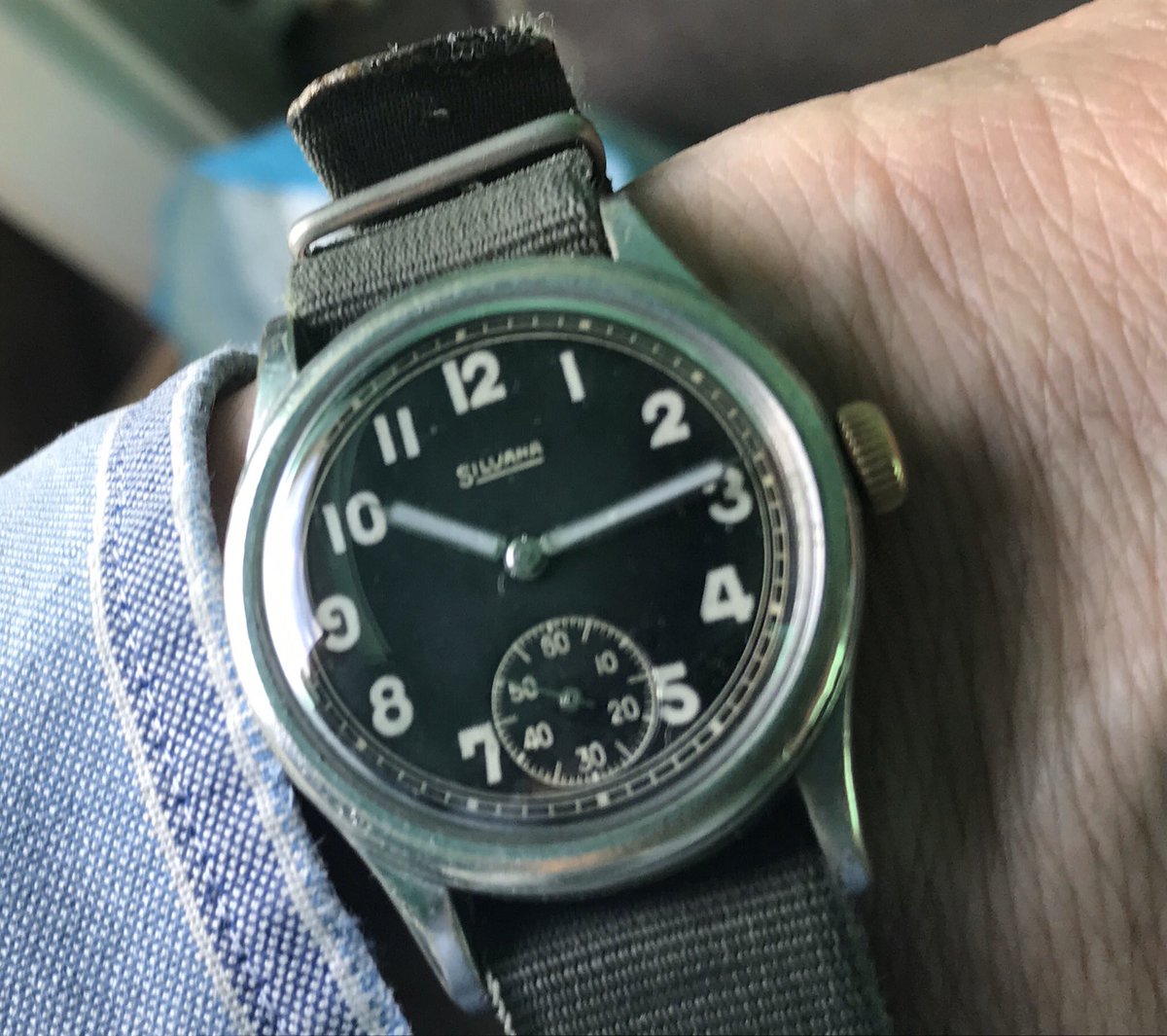 Today’s choice, WWI ‘Dienstuhr Heer’ military service Silvana with the ubiquitous AS Cal.1130 ‘Wehrmachtswerk’ (army movement)