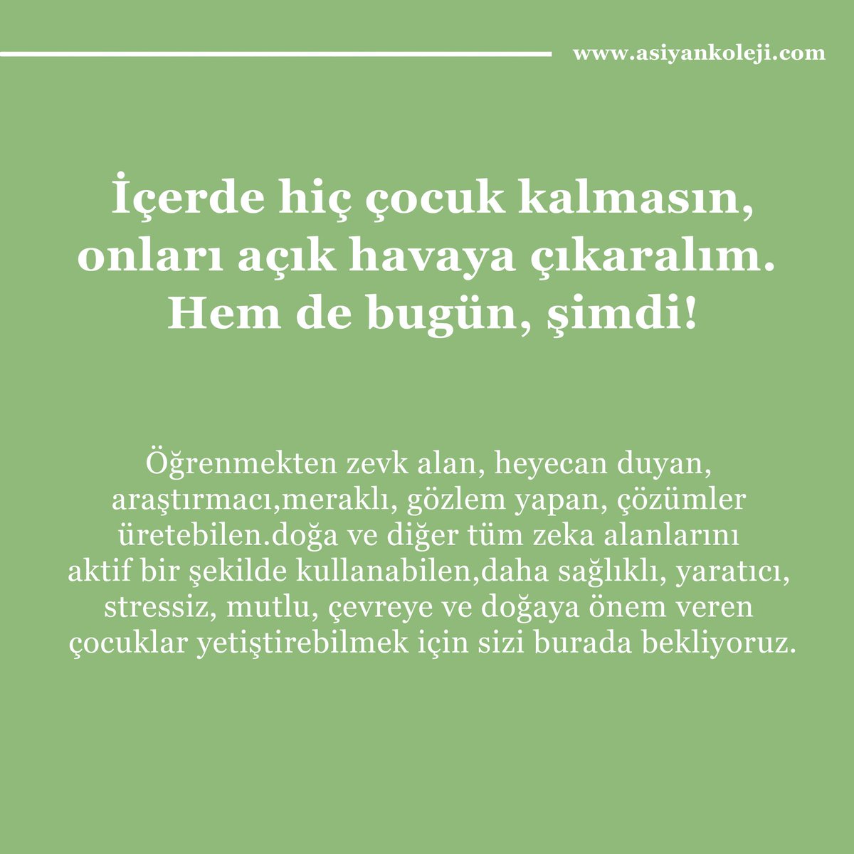 “Orman Okulu” konseptli yaz okulumuz 28 haziran pazartesi günü başlıyor...🌳🌿☘️🍀🌳