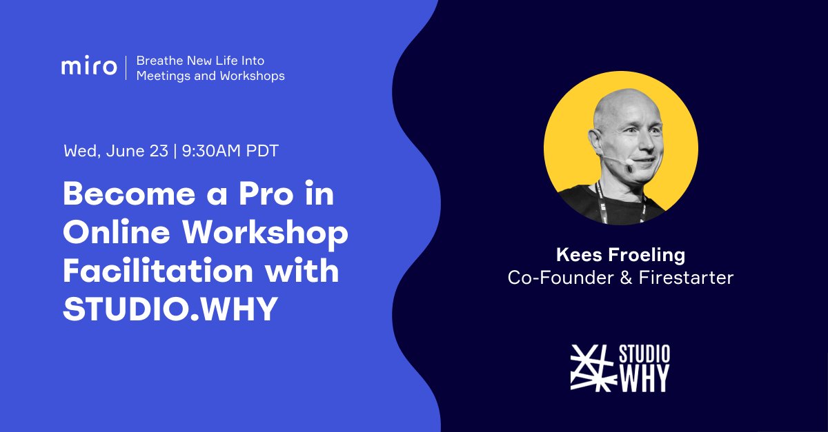 Ready to learn how to become a pro in online workshop facilitation?We’ve got the perfect event for you! miro.com/event/june-202…