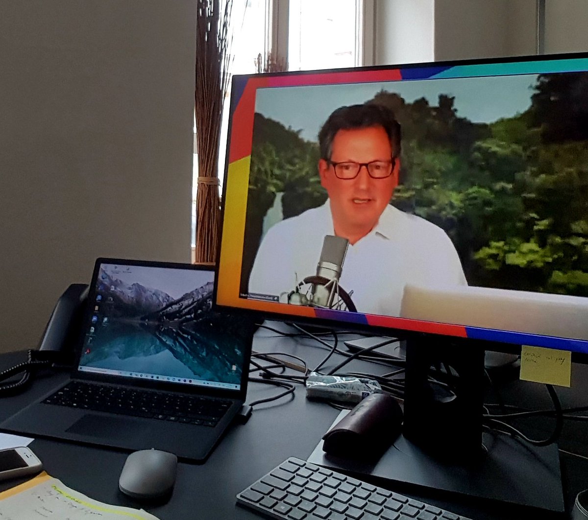 sschurig's tweet photo. The common denominator of #ClimateAction and protecting #biodiversity ist health! Doc Hirschausen at the F20 panel  #Dst21 @f20platform https://t.co/jhtKutI4Dd