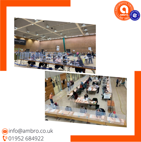 Ambroplastics's tweet photo. #throwback to just over a month ago when the local elections were taking place and our specially designed Hygiene Screens were being used by councils all over the UK! See our full PPE Range including the screens here ➡️ https://t.co/u2bCj6ucYL https://t.co/RI8RwFRpnZ