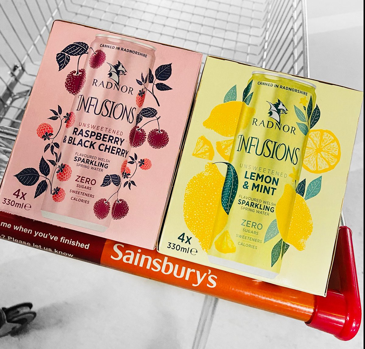 **NEW LISTING** Out first in store listing!! You can now put them in a physical trolley not just an online one! Get down to your nearest Sainsburys! Because our Radnor Infusion 4 packs are now in store!! @sainsburys