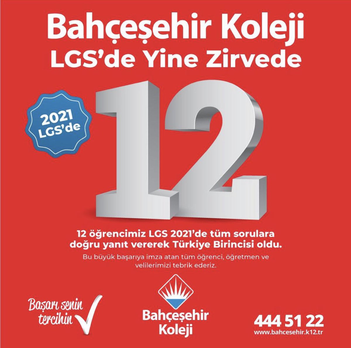 #LGSde12TürkiyeBirincisi
#bahçeşehirkoleji 
#lgs2021
❤️💙