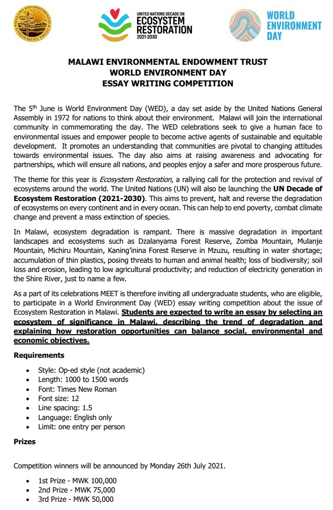 Twitter 上的 Malawi Environmental Endowment Trust: Twitter 上的 Malawi Environmental Endowment Trust: