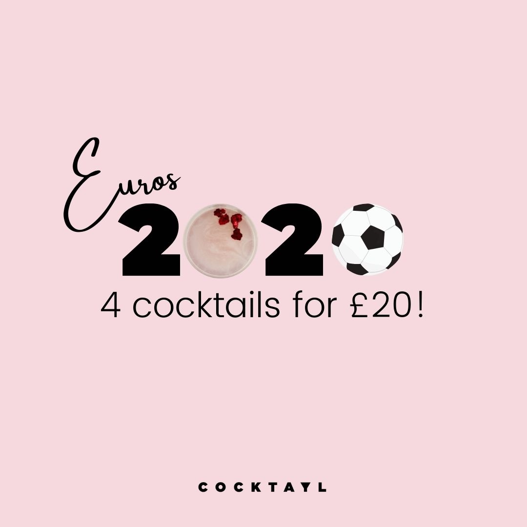⚽️We’re kicking off the #Euros with 4 Cocktayls for £20 for delivery on any of the home nation match days until Friday 18/6/21.⚽️
Order for delivery 
🏴󠁧󠁢󠁷󠁬󠁳󠁿Sat 12/6 🏴󠁧󠁢󠁥󠁮󠁧󠁿(Sat delivery)🏴󠁧󠁢󠁳󠁣󠁴󠁿Mon 14/6🏴󠁧󠁢󠁷󠁬󠁳󠁿Weds 16/6 
🏴󠁧󠁢󠁥󠁮󠁧󠁿🏴󠁧󠁢󠁳󠁣󠁴󠁿Fri 18/6
Code: EUROS4FOR20
 cocktayl.shop