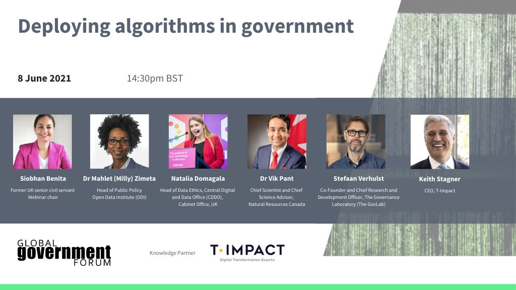 Have you registered for tomorrow's webinar yet? We're excited to be welcoming @TechMilly, @NaDomagala, @vikpant, @sverhulst and Keith Stagner of @TImpactBPM to discuss how algorithms can be deployed in government. Sign up here: bit.ly/2R0zprc #deployingalgorithms