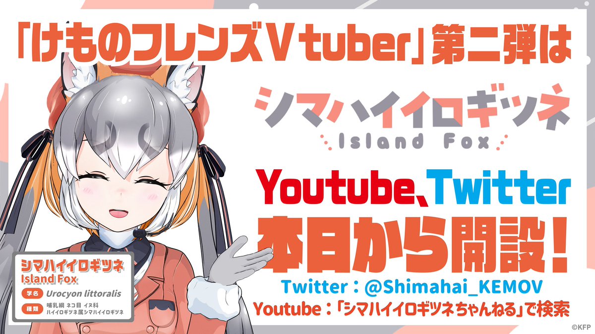 けものフレンズ からシマハイイロギツネがvtuberデビュー けもちゃん けものフレンズ からシマハイイロギツネがvtuberデビュー けもちゃん