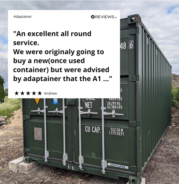 Adaptainer (@adaptainer) on Twitter photo Andrew felt he received an excellent all round service. Why not get a quote from Adaptainer today?
Tel: 03301 220222 e-mail: enquiries@adaptainer.co.uk Andrew felt he received an excellent all round service. Why not get a quote from Adaptainer today?
Tel: 03301 220222 e-mail: enquiries@adaptainer.co.uk
