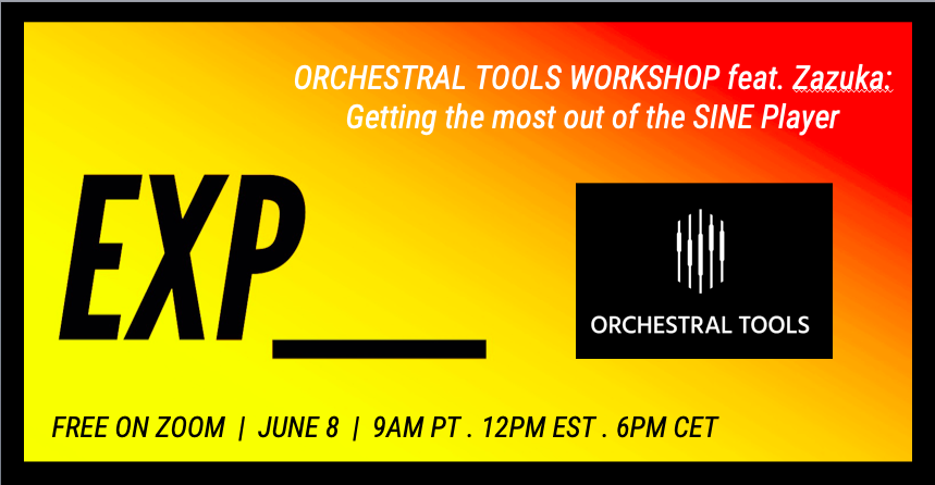 YourMomsBerlin's tweet photo. Tuesday, free to join on Zoom and aired live on @dublab, a workshop by @OrchestralTools feat. @dat_Zazuka as part of the music exchange platform and contest #EXP__.
Access all info and join our group: https://t.co/2iCHq37Cjq
@GI_Chicago #WunderbarTogether #electronicmusic https://t.co/Kjl8ioiEDL