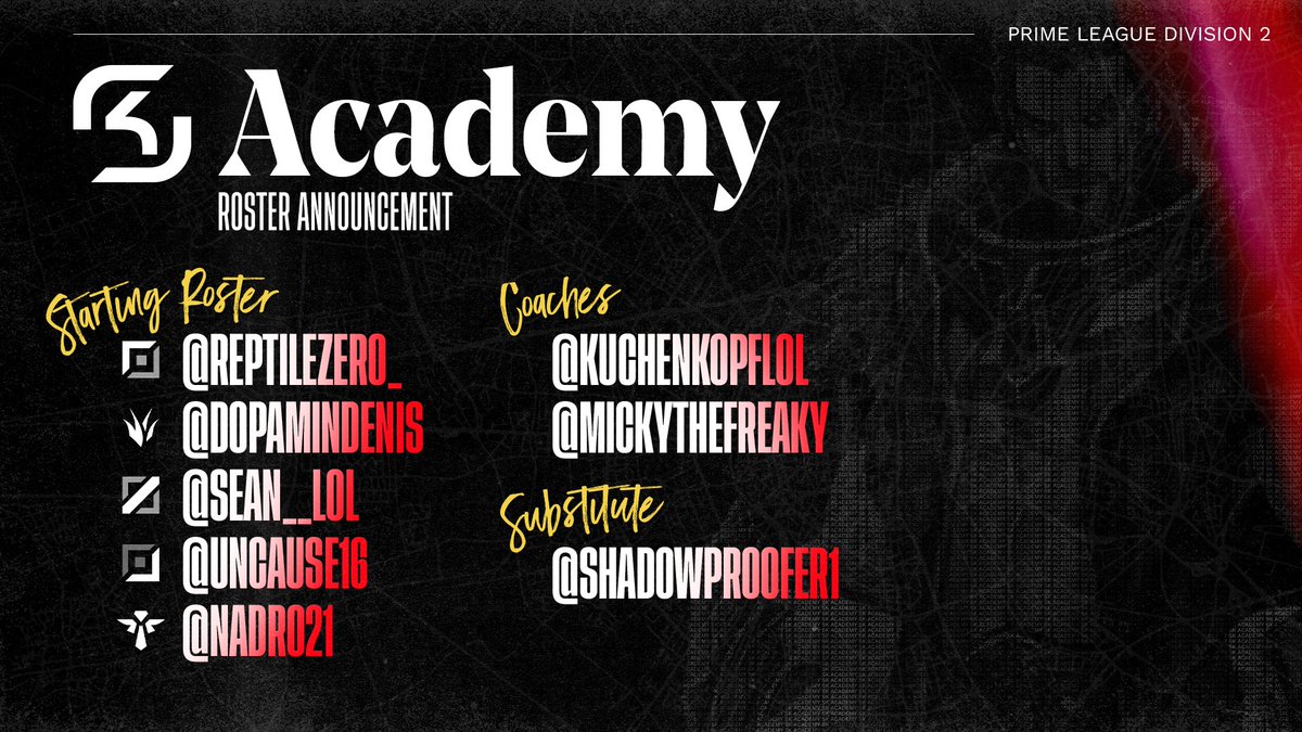 The SK Academy roster is here and they are ready to dominate <a href="/PrimeLeague/">Die Techniker Prime League</a> Division 2 🔥

#SKWIN #RUNSKG