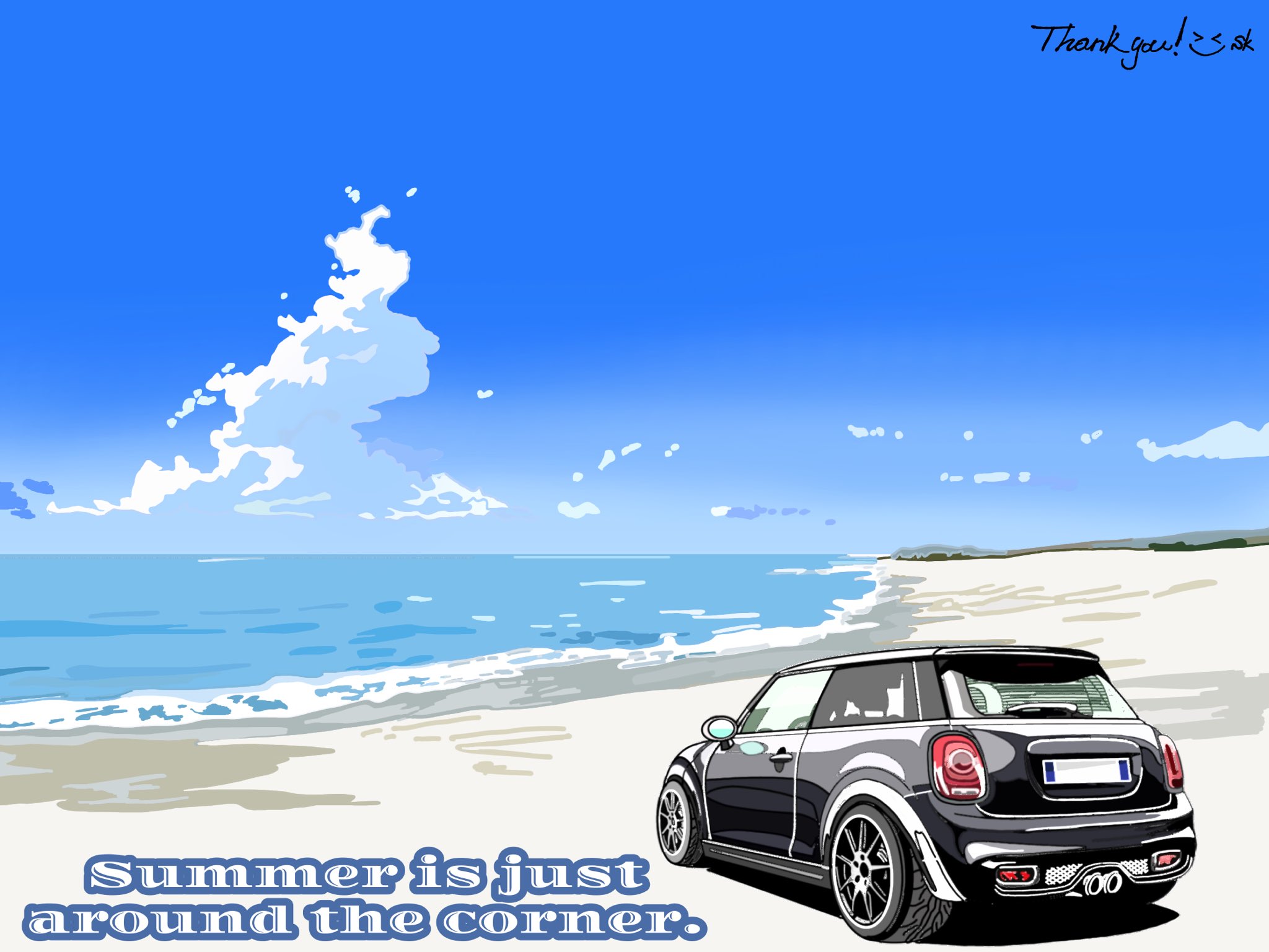 Twitter 上的 Stm5k Minicooper Mini Cooper Car ミニクーパー 夏空 車 オリジナルイラスト T Co Hklrsisgs7 Twitter