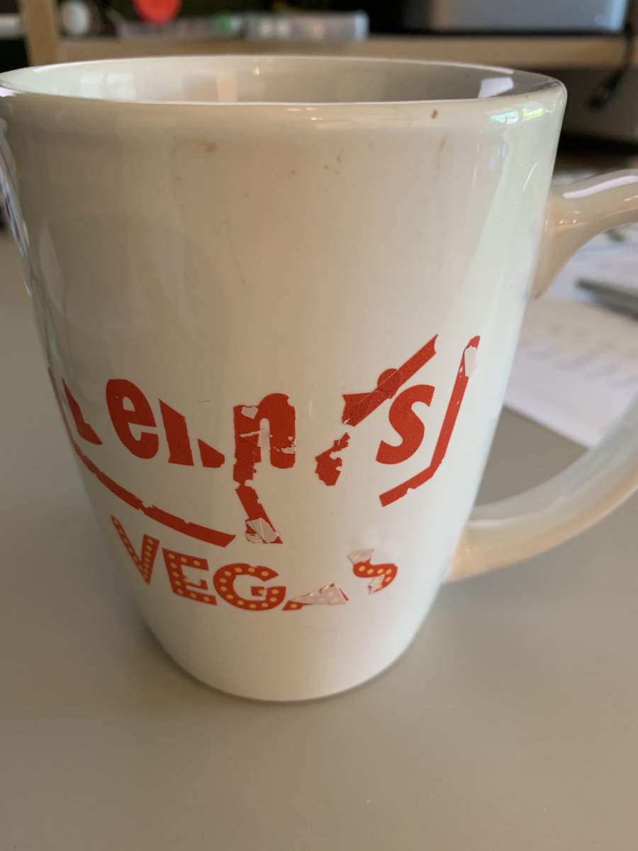 Bieric's tweet photo. @DennysDiner Dear DennysDiner, I bought this coffee mug as a souvenir in Vegas, look what happened to it… 😢 https://t.co/dNqtScTZEF