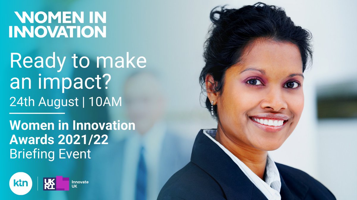 Calling on all female entrepreneurs!

<a href="/innovateuk/">Innovate UK</a>'s Women in Innovation Awards 2021/22 include a £50K grant and a bespoke package of mentoring, coaching &amp; business support!

Register now for the 24 August briefing event @KTNUK to find out more: eur.cvent.me/qvzgV