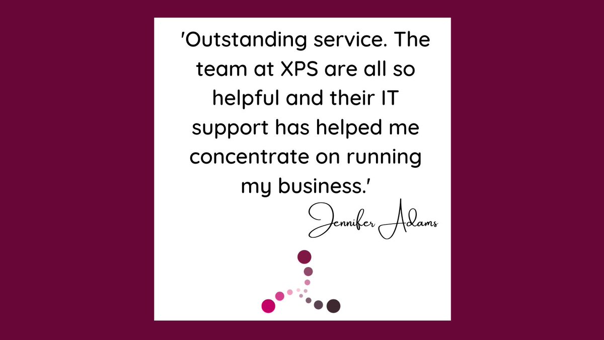 XPSLtd's tweet photo. Here is our #MotivationalMonday post, the reason we keep striving to be better and better - our clients π₯°
We can't tell you how much these testimonials mean to us. Thanks so much for this one Jennifer!
#XPS #XPSSolutions #ITSupport https://t.co/rbBxmuFVdf