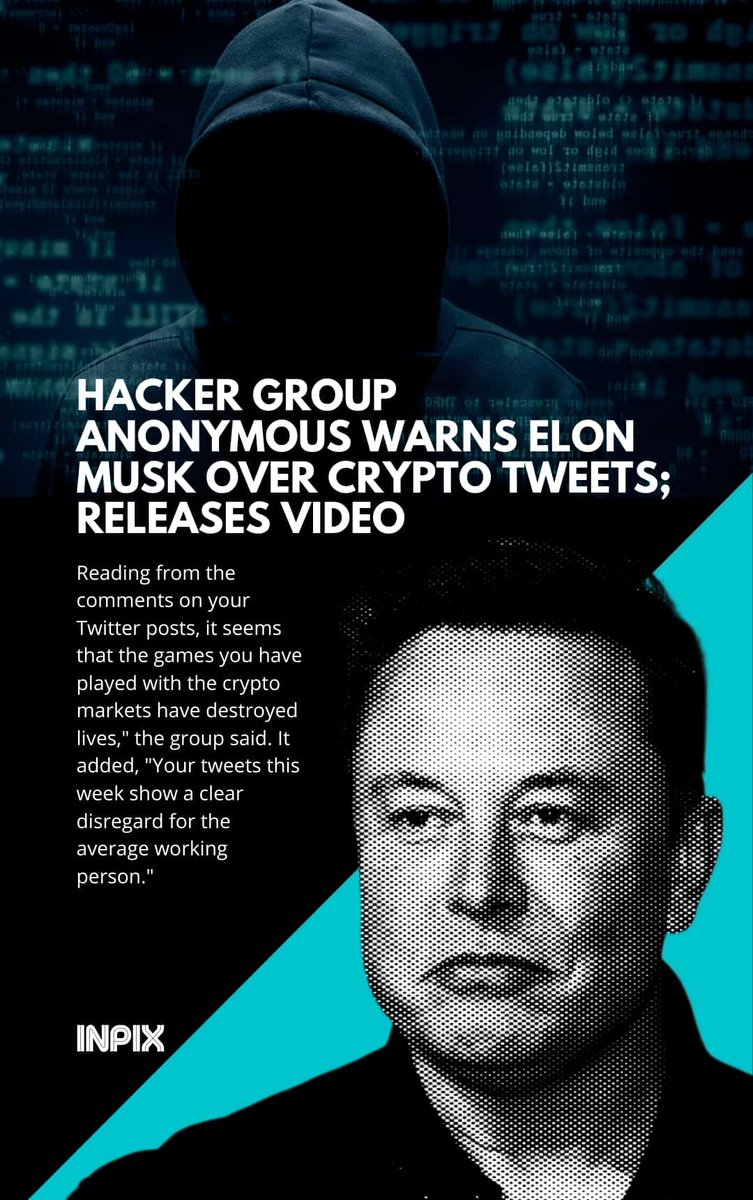 Inpixapp's tweet photo. #ElonMusk #hacker #Anonymous #Anonymouselonmusk
Download INPIX app https://t.co/Z5JHwIp0eb https://t.co/JOTczKVQ2m