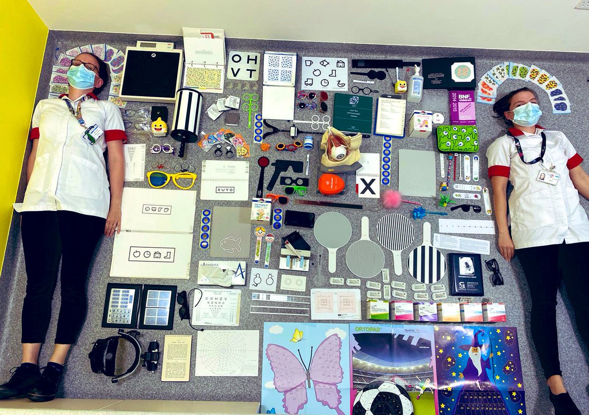 OrthoptistLaura's tweet photo. As Orthoptists we are very multi-skilled and here is a wide variety of things we use on a daily basis inc. our PPE! #orthoptictetris #OrthopticSelfie @followIOA @FollowBIOS @UHNM_NHS https://t.co/rHxqgmXjy0