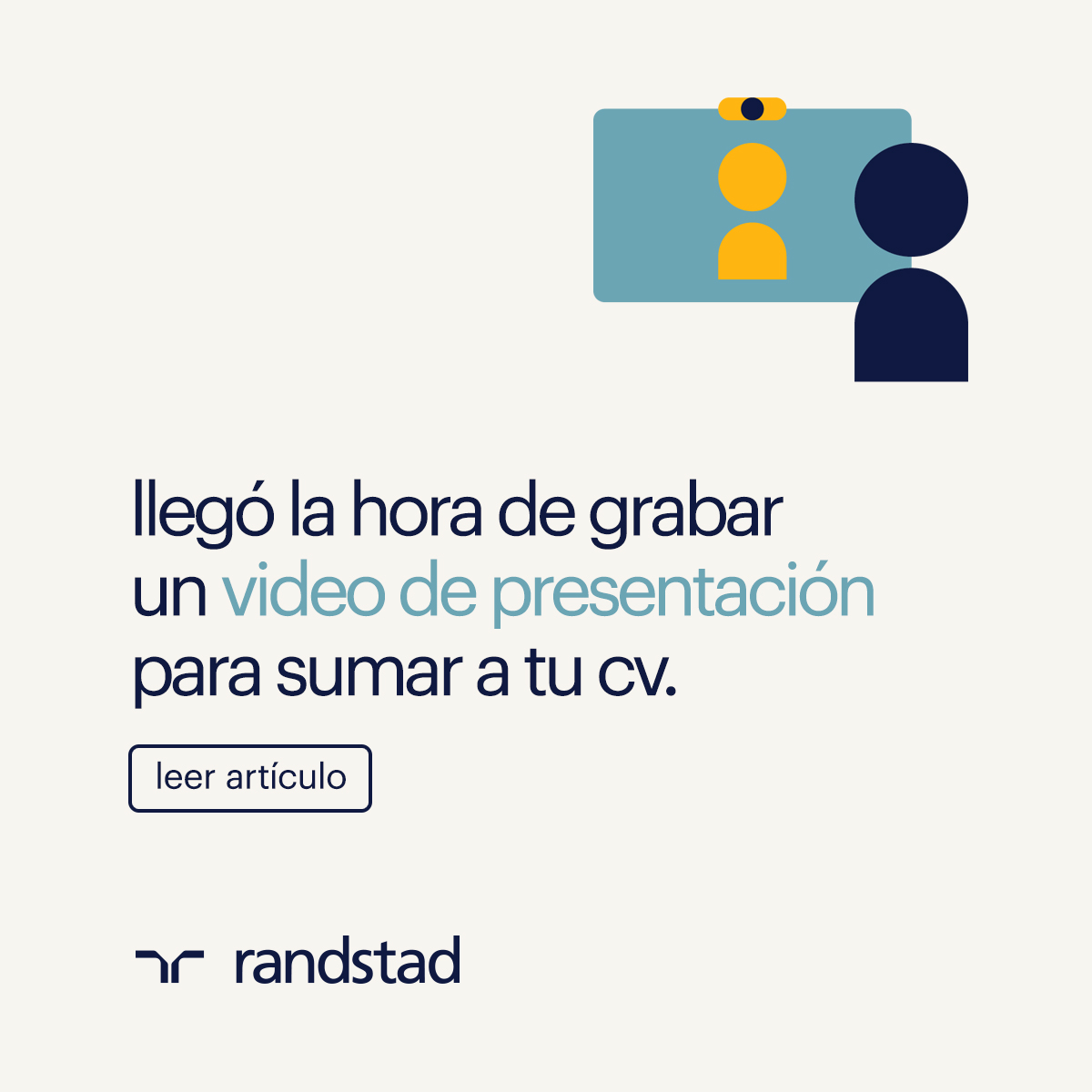 Llegó la hora de grabar un video de presentación para sumar a tu cv.

Lee el artículo completo para lograr un buen resultado: randstad.com.uy/tendencias-360…

#randstad #randargentina #tendencias #trabajo #empleoargentina #erroreslaborales #trabajo #empleo