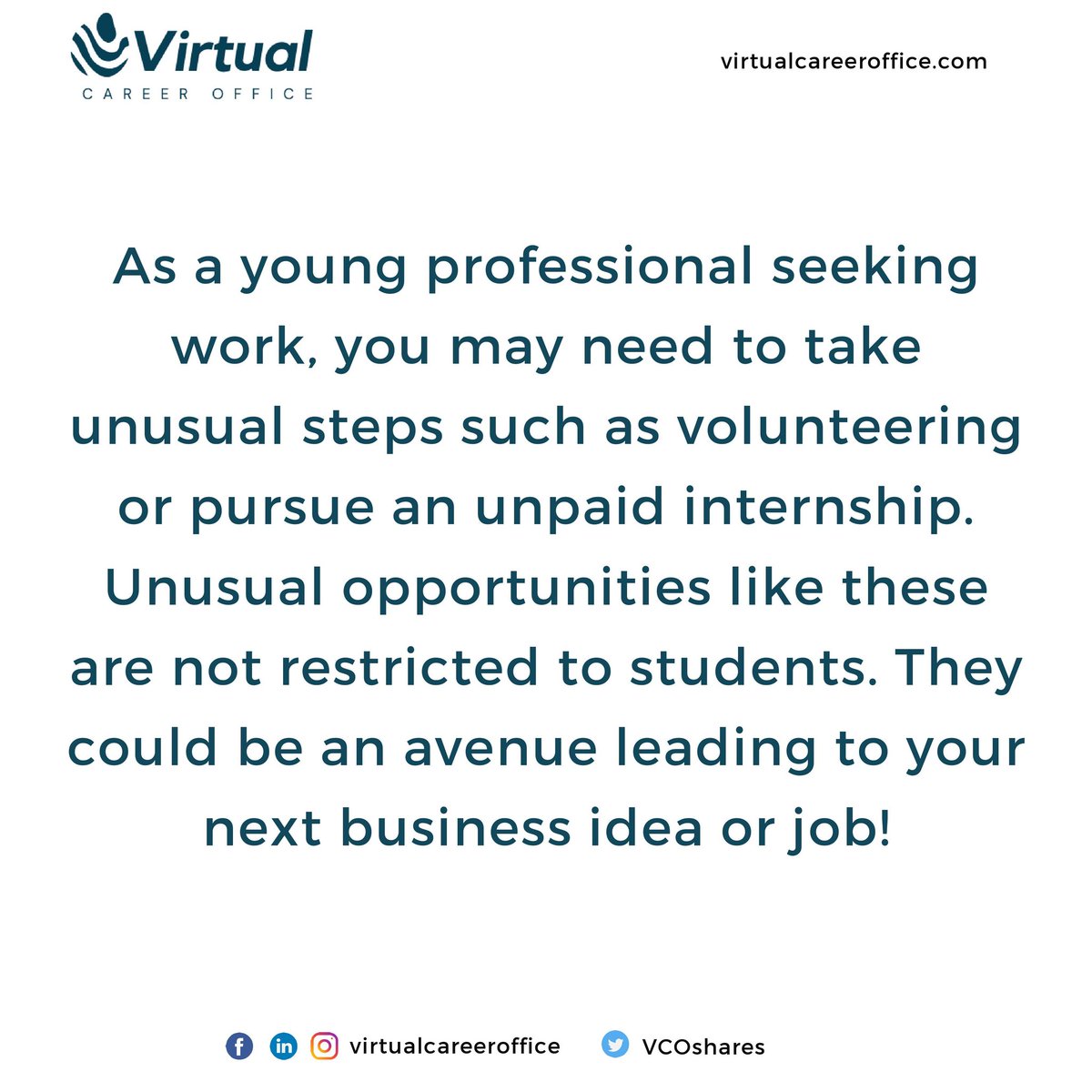 Make some unconventional moves to acheive your career goals.
#vcoshares #careeradvising #careerdiscovery