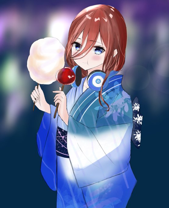 みともともさんがTwitterに投稿した中野三玖(五等分の花嫁)のイラスト。