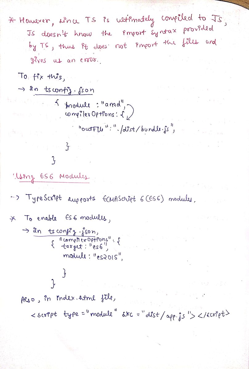 thesavvycoder's tweet image. Finished with #Day7 of #30DaysOfTypeScript challenge.
Topic Covered :
👉 Modules & Namespaces
Follow me here: github.com/tarunsinghdev/…
#TypeScript #30daysofcode 
Today's Notes : 👇👇