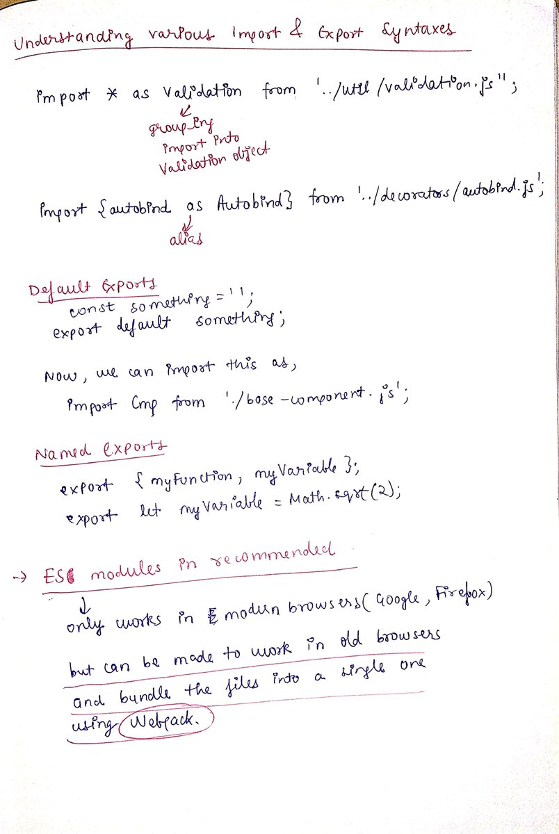 thesavvycoder's tweet image. Finished with #Day7 of #30DaysOfTypeScript challenge.
Topic Covered :
👉 Modules & Namespaces
Follow me here: github.com/tarunsinghdev/…
#TypeScript #30daysofcode 
Today's Notes : 👇👇