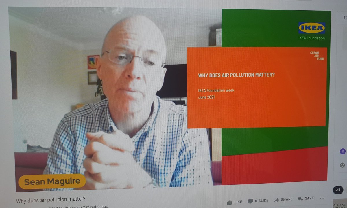 swixley's tweet photo. "Air pollution is a problem that affects nearly everyone. 91% of the world's population breathes unhealthy air" - @Sean_A_Maguire kicking off our 1st @cleanairfund presentation for IKEA Foundation week. https://t.co/5nTAV14rY1