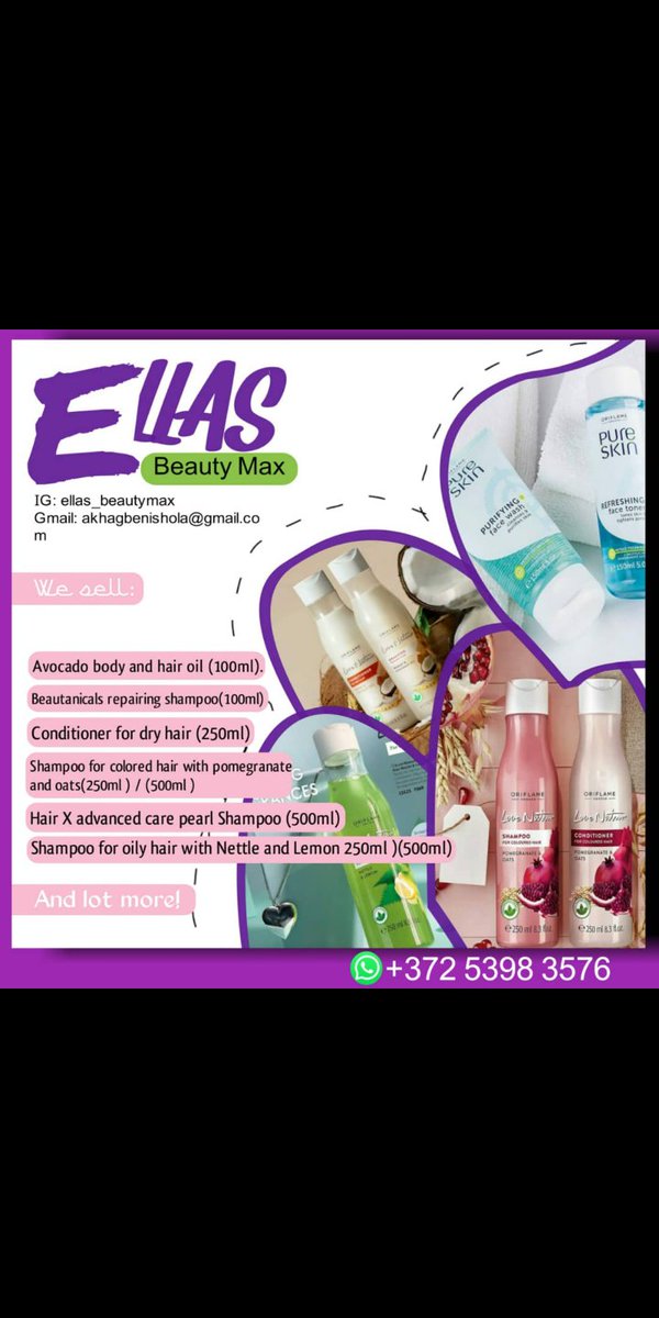 #tallinn#femaleproducts#exploreestonia#qualityproducts#affordable products #harju#tartu#delivernation wide #availablehairproducts##naijaentrepreneurs#naijamerchandise#nigerian#perfumesignature #newbusiness#newpartneroriflame#registeredretailer#curlyhair#smoothskin#nigeriannatural