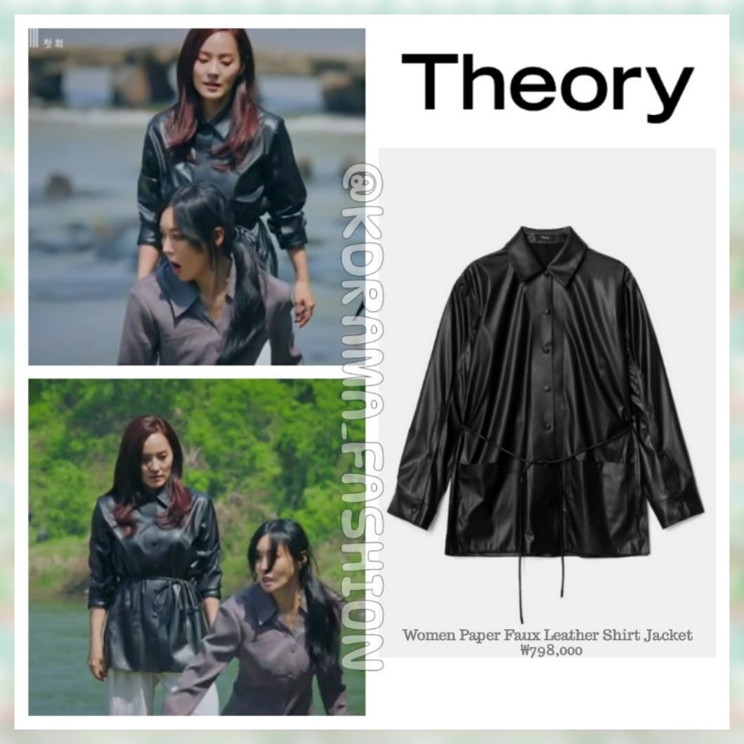 Eugene wore THEORY Women Paper Faux Leather Shirt Jacket, Black ₩798,000 in Penthouse Season 3 Ep 1. #eugene #yoojin #유진 #펜트하우스 #펜트하우스3 #penthouse #penthousedrama...