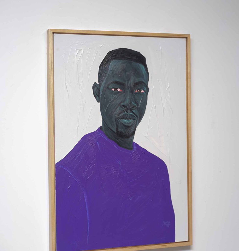 ghanashub's tweet photo. portraits of his Ghanaian artist contemporaries—who all attended the Ghanatta College of Art and Design in Accra. This exhibition ends on July 14, 2021. “Ayieko” to Annan Affotey.

#ghana #accra #artist #ghanaianartist #painting #artwork #canvas #acrylicpaint #portrait https://t.co/zOPezR47sp
