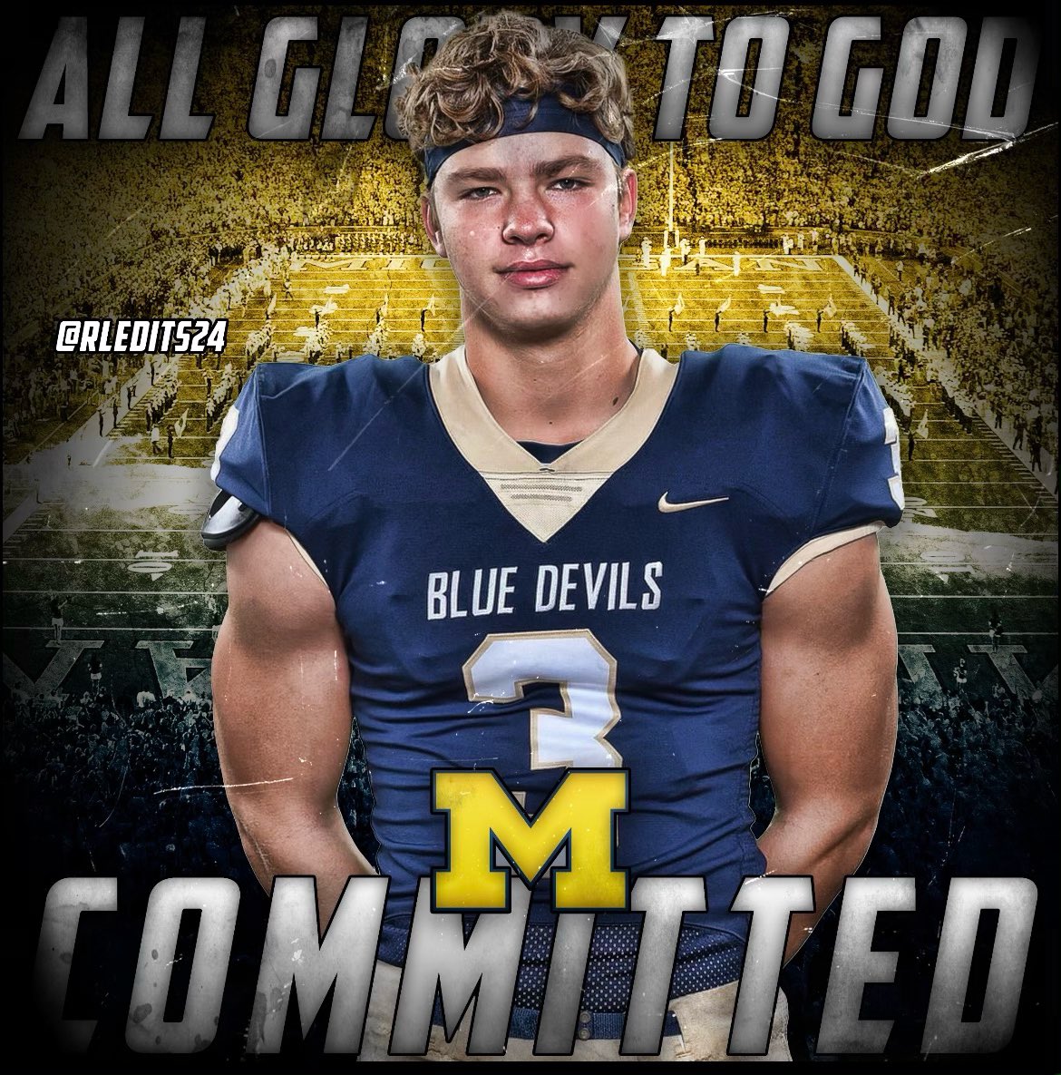 I would like to thank God, my family, my teammates, and coaches for helping me along this journey. I have received a wonderful opportunity; I am committed to play football at my dream school: The University of Michigan. (PWO) #GoBlue