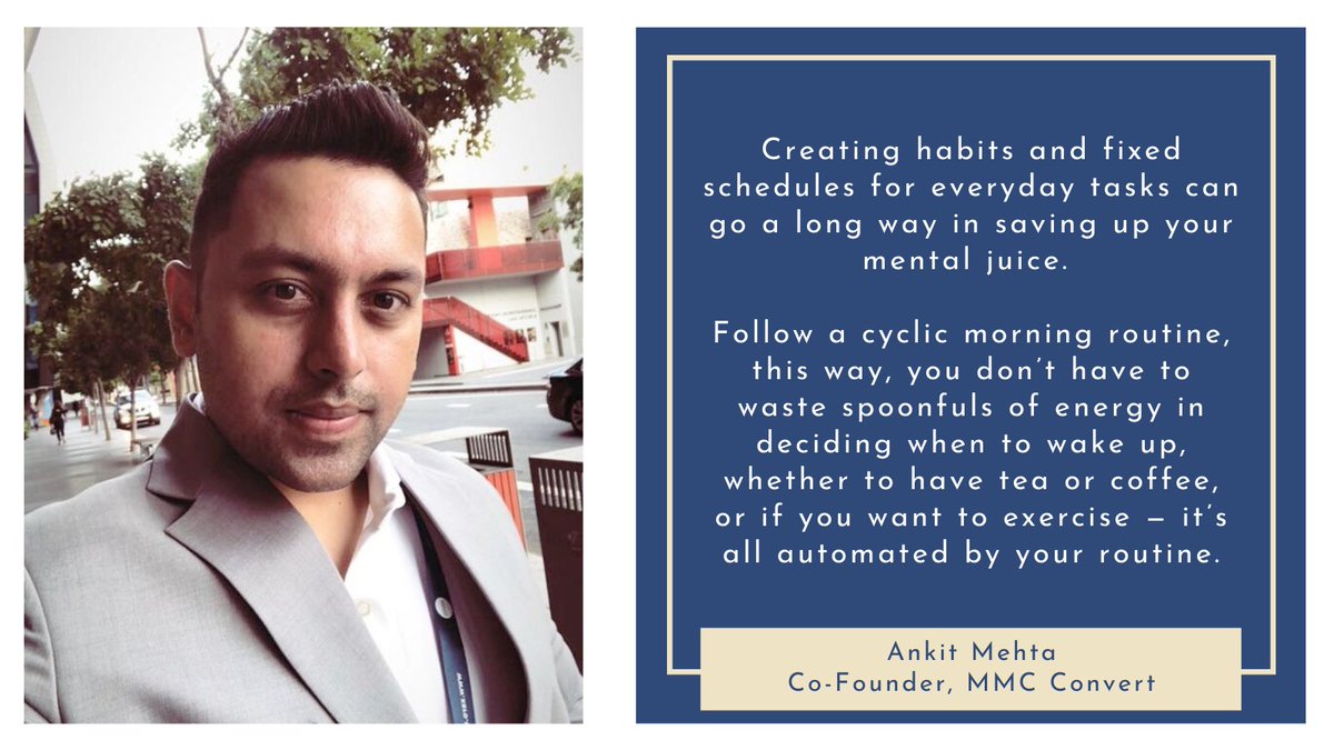 mmcconvert's tweet image. Habits undoubtedly are the most important part of our life and entrepreneurs adopt many habits on their journey which helps them in achieving their goals. Our founder Ankit Mehta shares his views on how important creating habits are how they can help you
#mondayquotes #mmcconvert