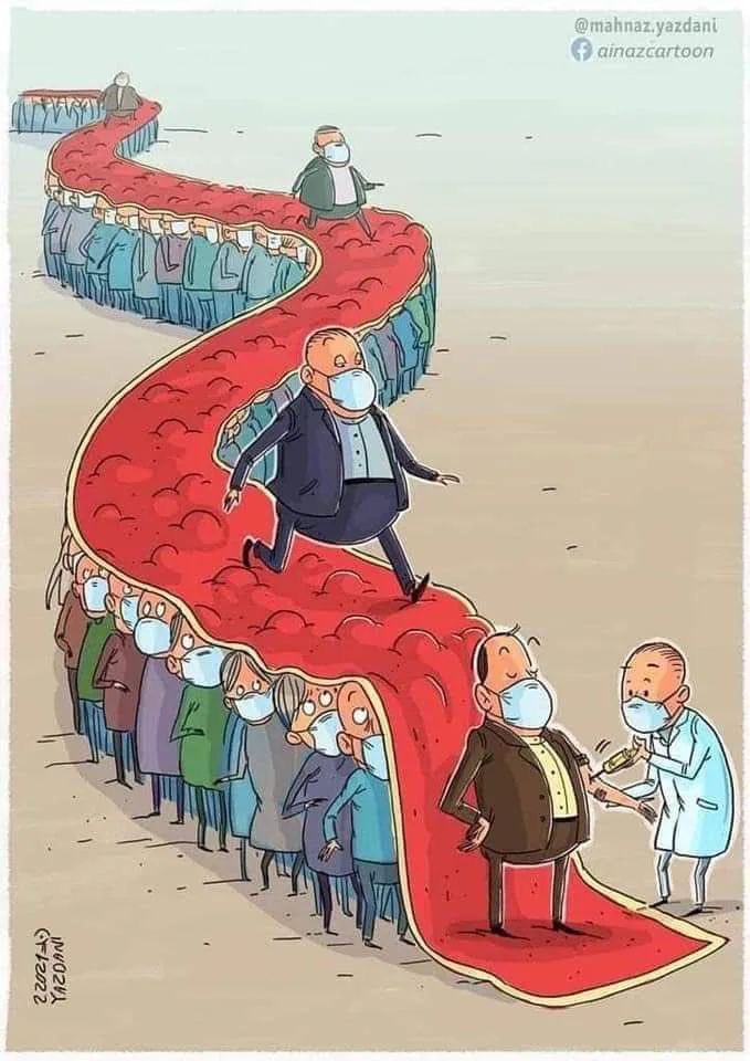 KeepM2427's tweet image. : The New York Time : บอกว่า การฉีดวัคซีนในประเทศไทยเข้าลักษณะ กลุ่มอภิสิทธิ์ชนจะได้รับการดูแลหรือฉีดก่อน ส่วนประชาชนทั่วไปก็รอไปก่อน มันแสดงถึงความเหลื่อมล้ำที่เพิ่มมากขึ้นๆ แต่ไอ้ รปภ. ประยุทธ์ มันบอกว่าที่เข้ามาก็เพื่อลดความเหลื่อมล้ำและจะไม่มีคนจนอีกเลยภายใน ๒๐ ปี ถุยส์!!!