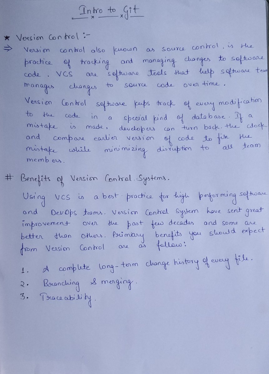 Pranamjain02's tweet image. Introduction to Version Control System 💻
Here I provide hand written notes on VCS and other stuff related to VCS.
Read More:
en.wikipedia.org/wiki/Version_c…
#VersionControlSystem
Tread 🧵(1/2)