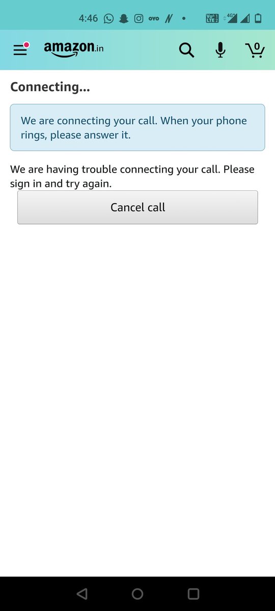 _pakeezah_'s tweet photo. Dear @amazonIN @amazon , stop showing me this stupid message and making fool out of your customers &amp; please do call, it's a humble request 🙏🙏
You can't have customers without a good and satisfactory customer service!! https://t.co/JeRNDPro05