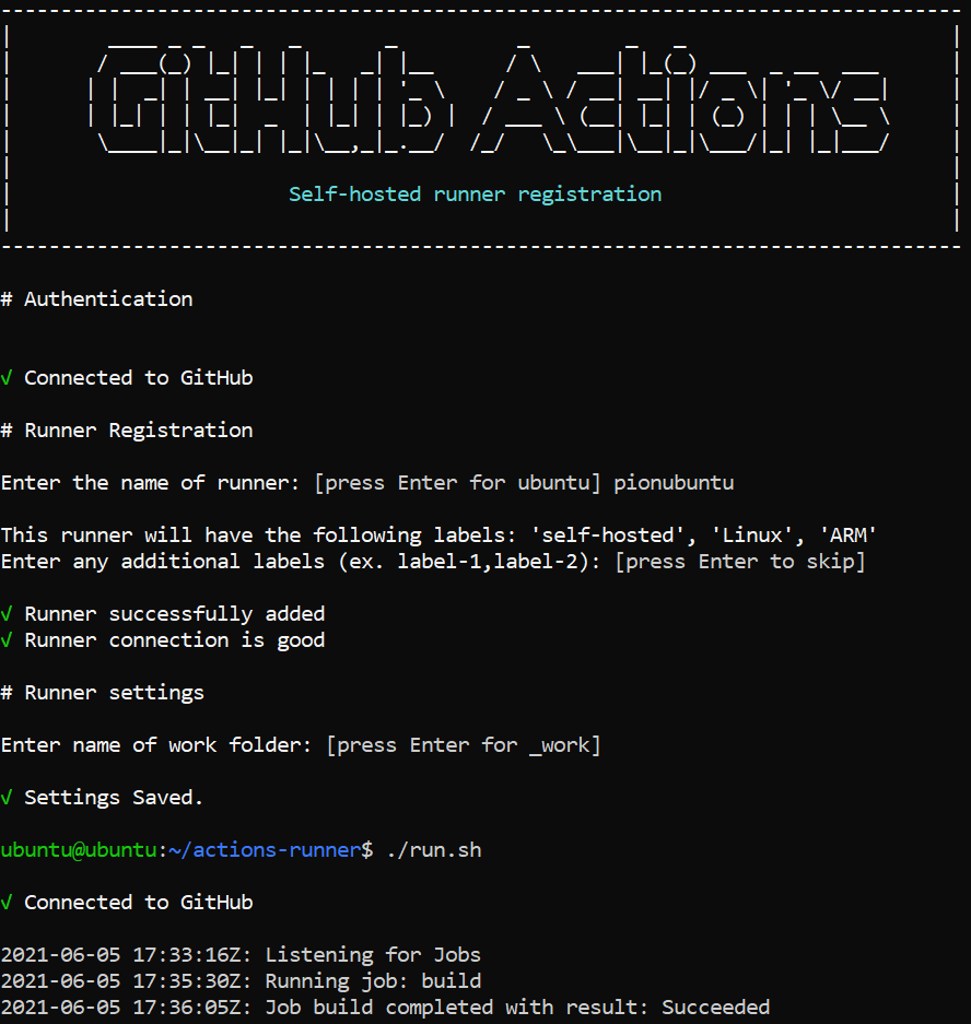 Got that #github self-hosted runner on Pi. Now have to work on the actual Arduino board deployment.
#ShipCodeFast