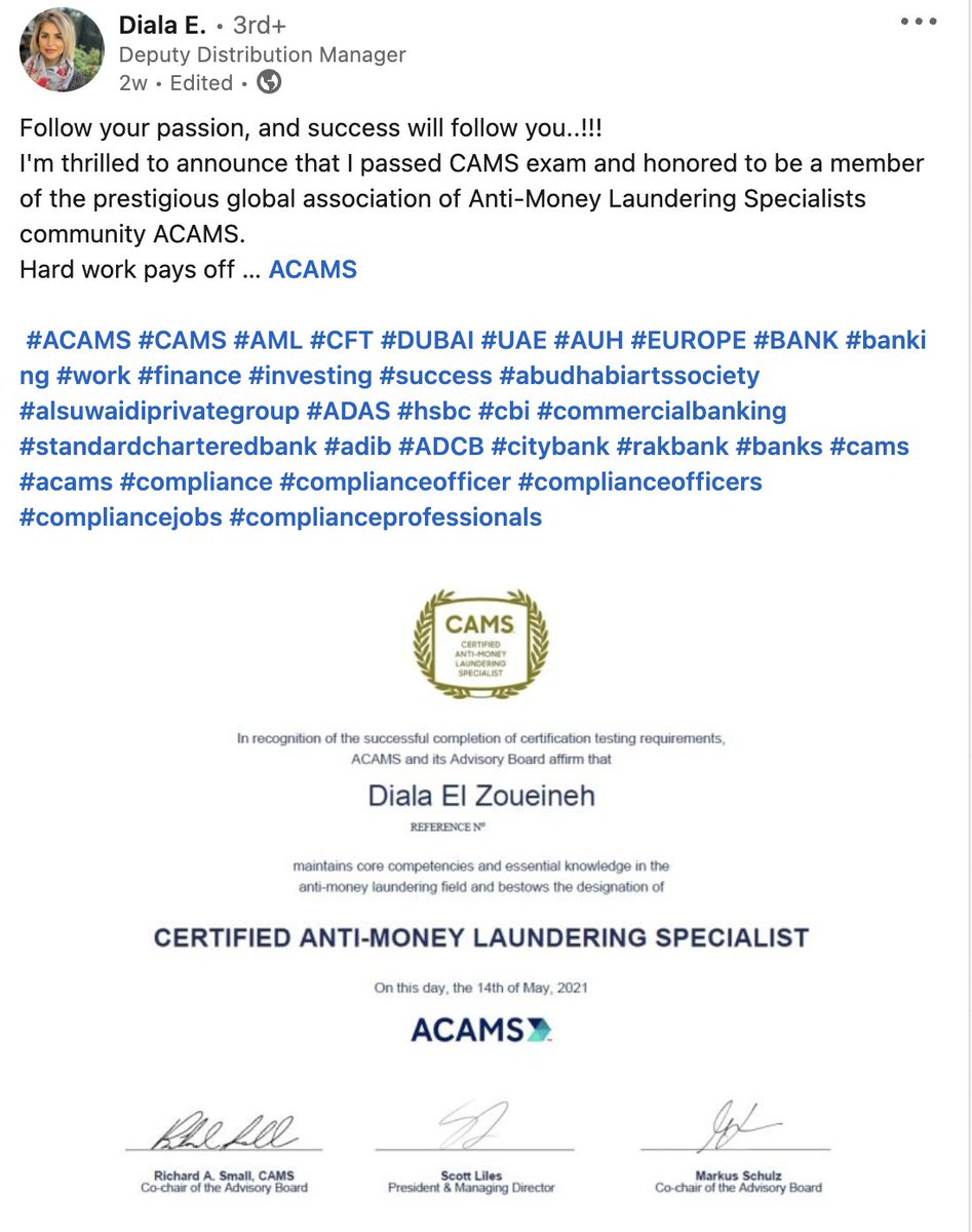 acams_aml's tweet photo. Let's kick off the week with a little activity. We want to know who inspires you the most? We'll go first...
We are in awe of the members of our #ACAMSCommunity who are constantly striving to learn and apply their knowledge of how to make a stand against financial crime. 🎉🙌 https://t.co/rHcklIiIb8