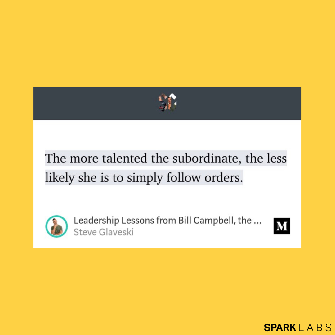 This quote, from ‘Leadership Lessons from Bill Campbell, the Trillion Dollar Coach” resonates strongly with us. 

Smart &amp; driven employees see their effort as what it is: successfully driving the business &amp; company forward, whatever role that may be in.