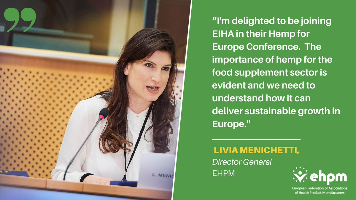 📢 HAPPENING TODAY: Our Director General <a href="/MenichettiLivia/">Livia Menichetti</a> is participating in this year's #HempforEurope Conference organised by <a href="/EihaHemp/">EIHA</a>, where she will discuss the regulatory challenges for botanical #FoodSupplements in the EU.