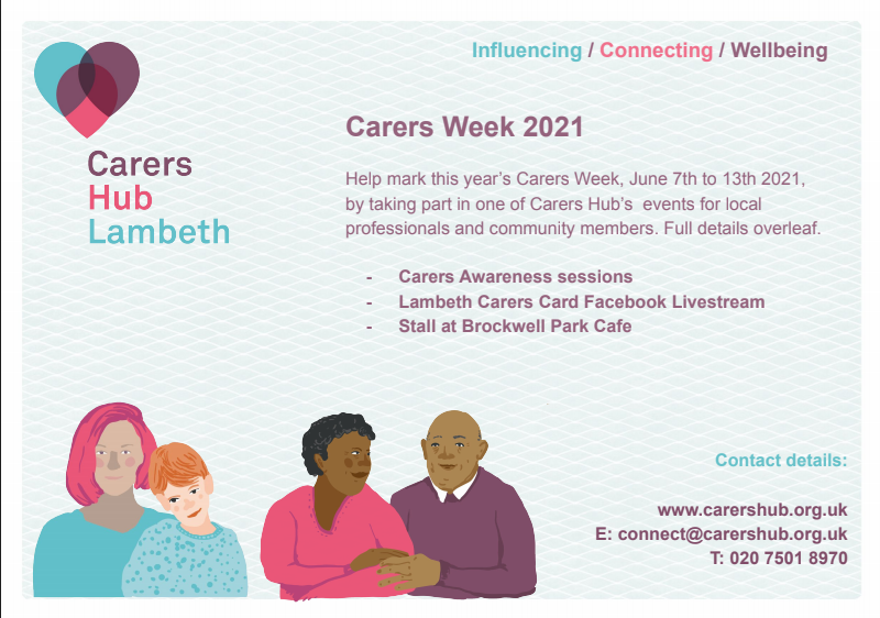ConnectLambeth's tweet photo. It's #CarersWeek2021 and @CarersHub have some events lined up for all you exceptional #carers out there! Don't miss them!
#carers #youngcarers https://t.co/uysY1u4ec6