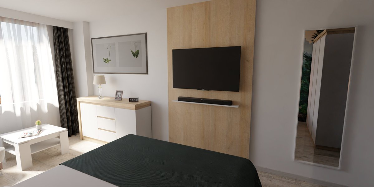 wizja3's tweet image. Bedroom design. 3d visualization. #3ddesign #visualization #archviz